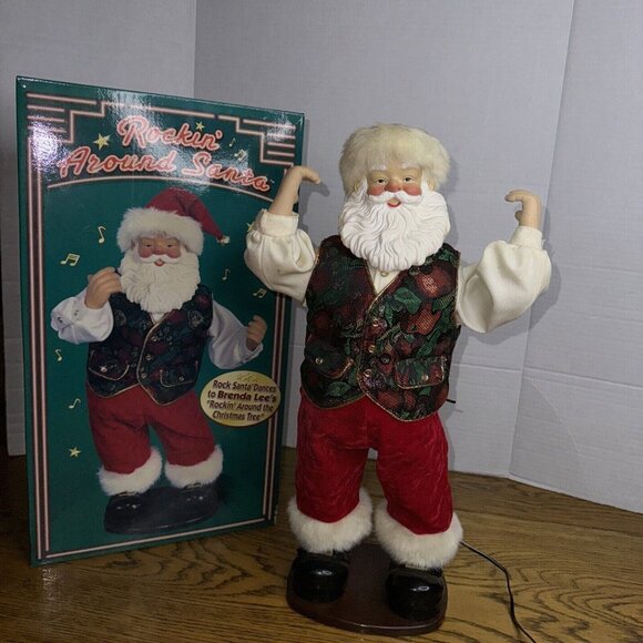 Rockin Around the Christmas Tree Dancing Santa 16" 1999 Works Good - Picture 2 of 16